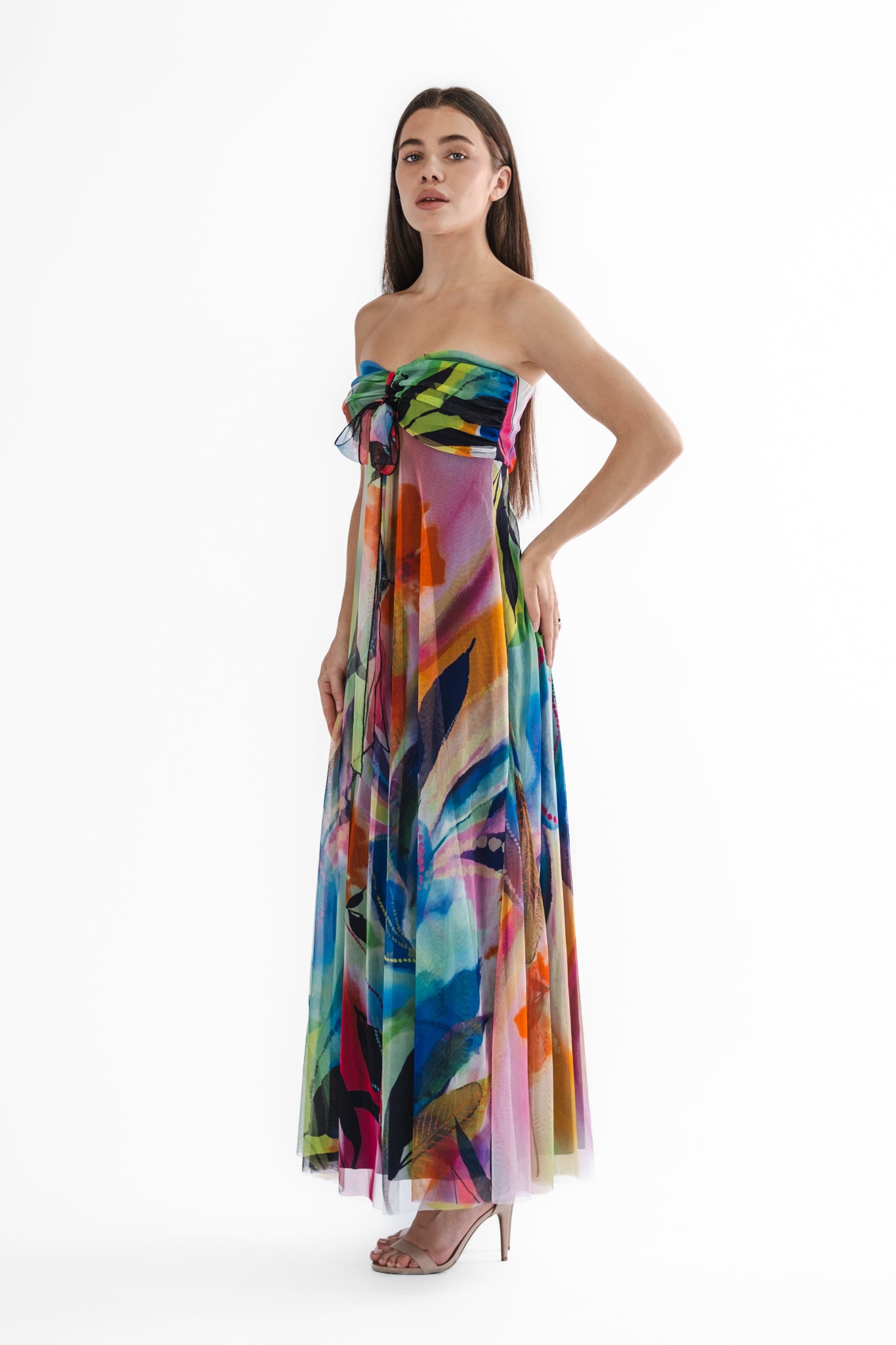 printed midi dress Veronica Beard Lana Scarf-Print Midi Dress | Blue Jay Multi