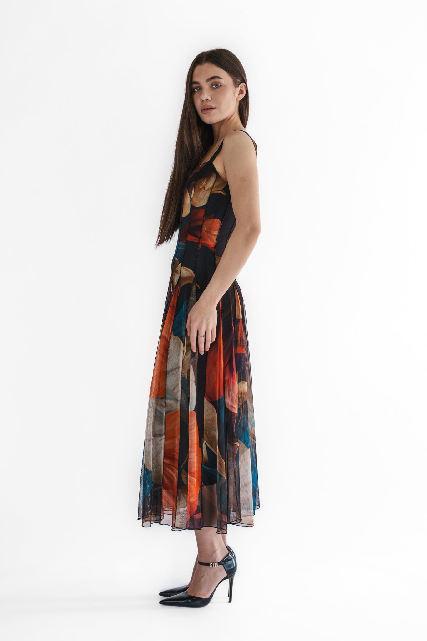 DELILA 822 Sleeveless Tea Length Fit N Flare Paneled Dress. DELILA 822 Sleeveless Tea Length Fit N Flare Paneled Dress.
