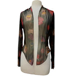 ALMA Sheer Long Sleeve Print Bolero Cover-up