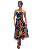 CANDY Strapless Ruched Bodice Circle Skirt Dress
