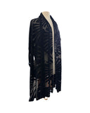 IVY Long and Wide Sheer Black Burnout Shawl Wrap Stole