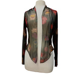 ALMA Sheer Long Sleeve Print Bolero Cover-up
