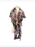 NYSSA Ruffled Printed Mesh Sheer Shawl
