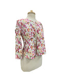 ERIN Textured Watercolor Print 3/4 Sleeves Bolero Jacket