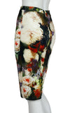 FLORA Printed Velvet Pencil Skirt