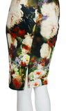 FLORA Printed Velvet Pencil Skirt
