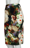 FLORA Printed Velvet Pencil Skirt