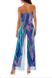 AQUARELLE Strapless Jumpsuit With Overlay
