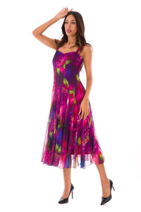 Elana Kattan | DAHLIA Sleeveless Mid Calf Fit N Flare Mesh Dress Elana Kattan | DAHLIA Sleeveless Mid Calf Fit N Flare Mesh Dress