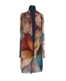 ABIGAIL 416 Sheer Mid Length Print Duster