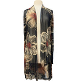 DORA 416 Sheer Mid Length Print Duster