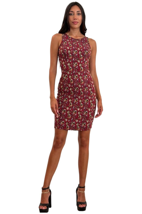 AMARA Textured Floral Fitted Sleeveless Sheath Dress Elana Kattan AMARA Textured Floral Fitted Sleeveless Sheath Dress Elana Kattan