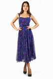 MIA Sleeveless Midi Fit N Flare Paneled Mesh Dress