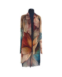 ABIGAIL 416 Sheer Mid Length Print Duster