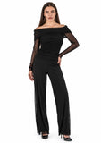 MAXIMA off the Shoulder Long Sleeves Jumpsuit / Black