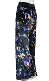 Iceline' SLightly FLared Legs Printed Velvet Pants