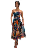 CANDY Strapless Ruched Bodice Circle Skirt Dress