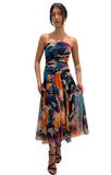 CANDY Strapless Ruched Bodice Circle Skirt Dress