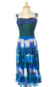 Odette Sleeveless Mid Calf Fit N Flare Mesh Dress Odette Sleeveless Mid Calf Fit N Flare Mesh Dress