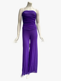MAXIMA Strapless Ruched Bodice Jumpsuit Violet