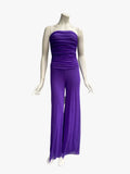 MAXIMA Strapless Ruched Bodice Jumpsuit Violet