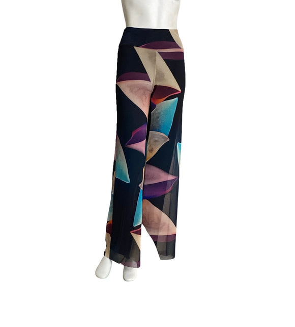 TAYLOR Long Printed mesh Palazzo Pants