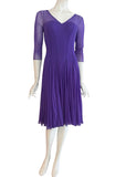 MAXIMA Fit and Flare 3/4 Sleeves Paneled Dress Violet