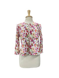ERIN Textured Watercolor Print 3/4 Sleeves Bolero Jacket
