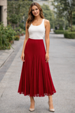 MAXIMA Midi Scarlet Paneled Flared Skirt (Copy)