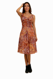 RILEY Batik Sleeveless V-Neck Flared Dres.