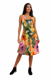 HIPOLETTE Sleeveless V-Neck Flared Dress
