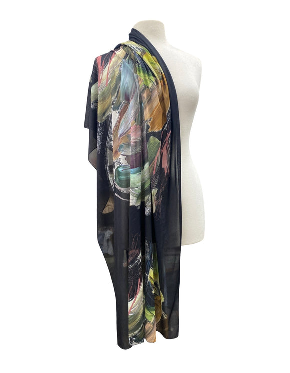 IGONNA Long and Wide Sheer Print Shawl