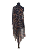 SAFARI Sheer Tiger Printed Mesh Long and Wide Shaw