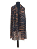 SAFARI Sheer Tiger Printed Mesh Long and Wide Shaw