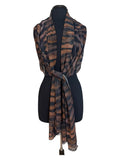 SAFARI Sheer Tiger Printed Mesh Long and Wide Shaw