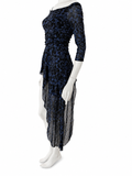 Francesca Off Shoulder Sheer Sleeve Side Overlay Tunic Print Top