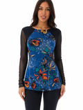 AKILA Long Sleeve Floral Print Top