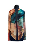 Abigail Sheer Long Sleeve Print Bolero Cover-up