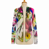 IRIS Sheer Long Sleeve Print Bolero Cover-up
