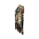 DORA 416 Sheer Mid Length Print Duster