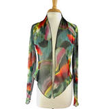 CARMEN Print Sheer Long Sleeve Jacket