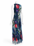 TULIP  Fit N Flare  Front Keyholes Empire Long Dress