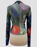 TULIP Sheer Long Sleeve Print Bolero Cover-up
