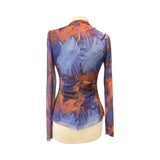 LYNN Long Sleeve Mesh T  Top