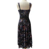 ORCHID Sleeveless Midi Fit N Flare Paneled Mesh Dress