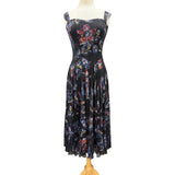 ORCHID Sleeveless Midi Fit N Flare Paneled Mesh Dress