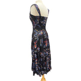 ORCHID Sleeveless Midi Fit N Flare Paneled Mesh Dress