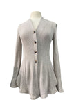 COURTNEY  Long Sleeve Button Down Ribbed Cardigan Oatmeal