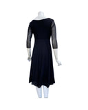 MAXIMA MIDI  Flared Empire Mesh  Dress Black