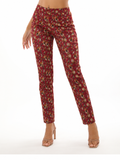 Amara Tetured Printed Jacquard Pencil  Pants